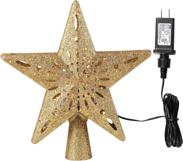 Christmas Star Tree Topper with Built-in Led Snowflake 4