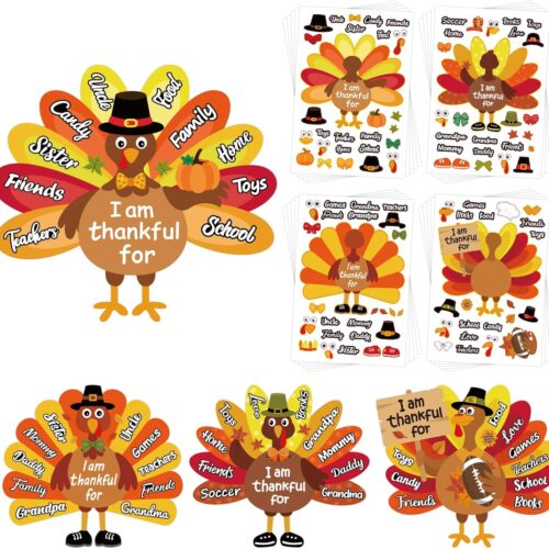 81AJqKCZy7L._AC_SL1500_ 20 Sheet Thanksgiving Crafts for Kids