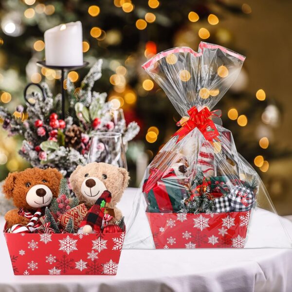 6 Sets 12 x 10 Large Red Snowflake Christmas Baskets 4
