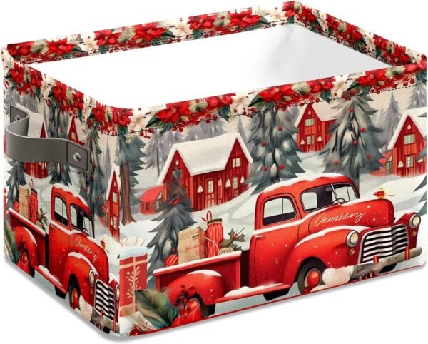 Christmas Red Truck Basket, Christmas Storage 3