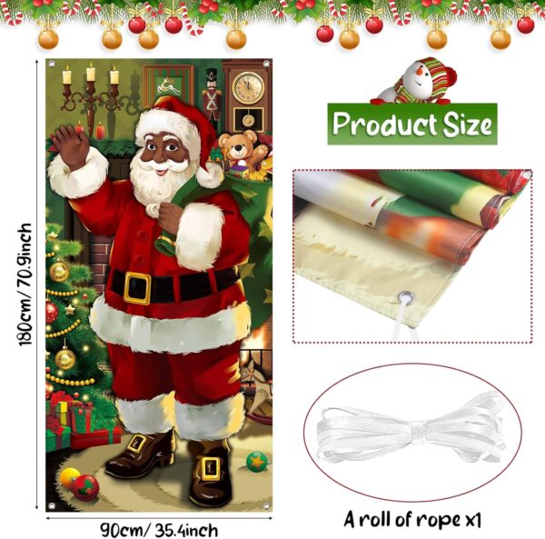 Black Santa Claus Door Cover Christmas Front Door 2