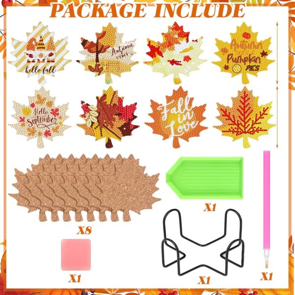 Fall Diamond Art Coasters Maple Leaves 4