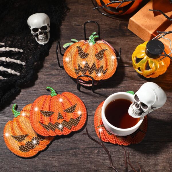 Halloween Diamond Art Coasters Pumpkin 2