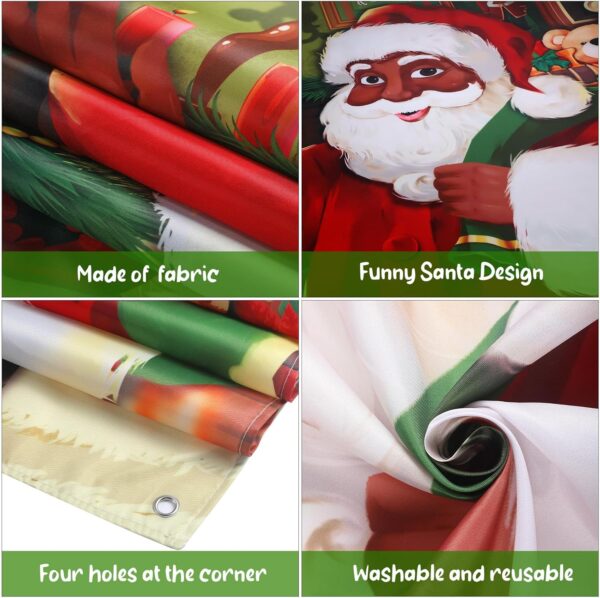 Black Santa Claus Door Cover Christmas Front Door 3