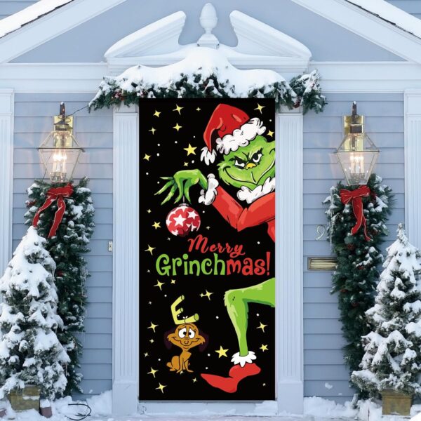 Grinch Door Cover Decorations for Christmas 3
