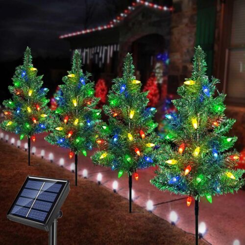4-Pack Solar Christmas Garden Stake Lights