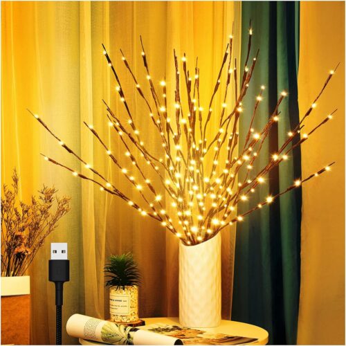 3 Pack Twig Lights, Prelit Branches