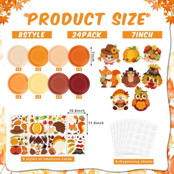24 Pieces Fall Crafts for Kids Fall Plate Craft Kits 2