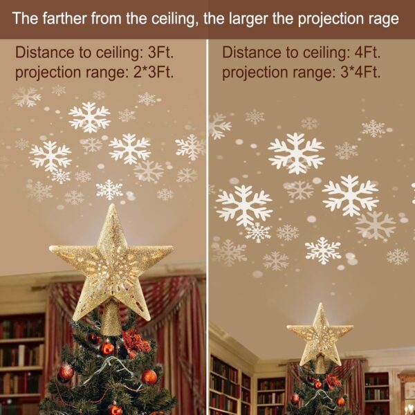 Christmas Star Tree Topper with Built-in Led Snowflake 2