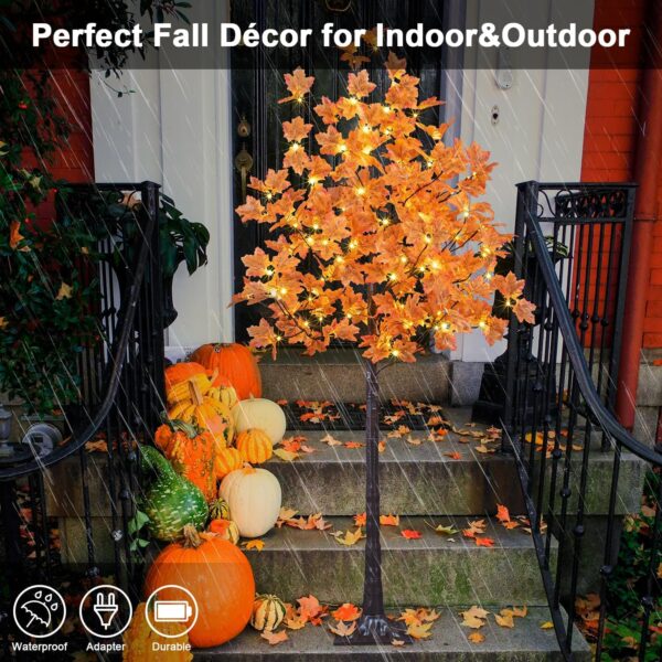 6FT 120LED Artificial Lighted Maple Tree Warm White 4