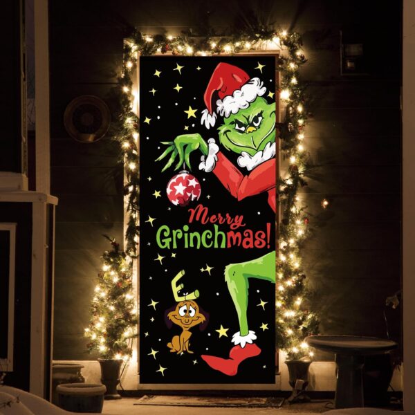 Grinch Door Cover Decorations for Christmas 5