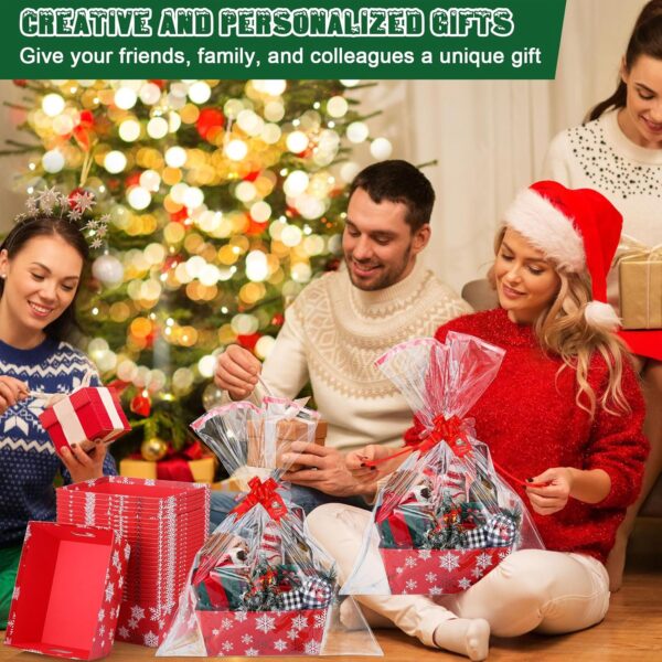 6 Sets 12 x 10 Large Red Snowflake Christmas Baskets 5
