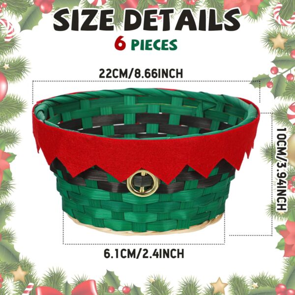 6 Pcs Christmas Baskets Round Gift Empty 2