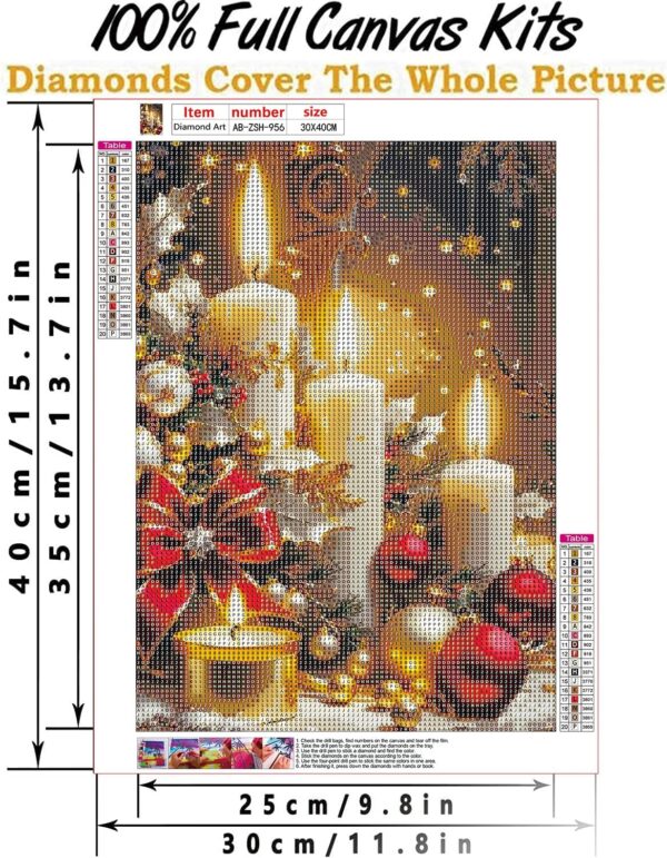 Christmas Candles DIY 5D Diamond Art Kits 4