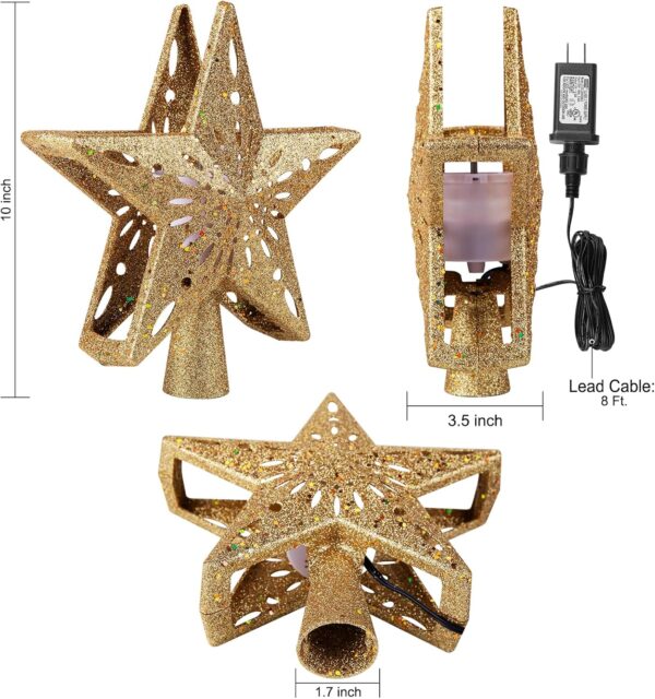 Christmas Star Tree Topper with Built-in Led Snowflake 3