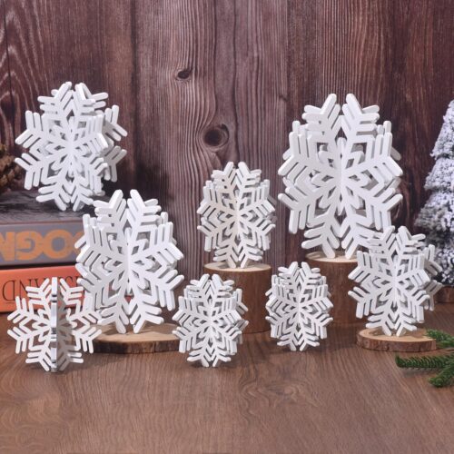 8 Set 3D Snowflake Christmas Table Decorations