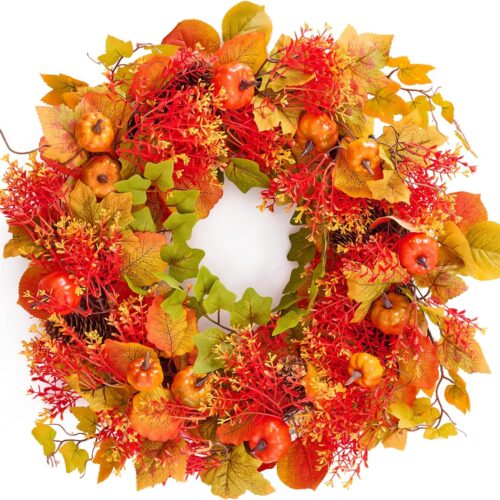 917H5J+N1YL._AC_SL1500_ Fall Wreath, Autumn Wreath for Front Door