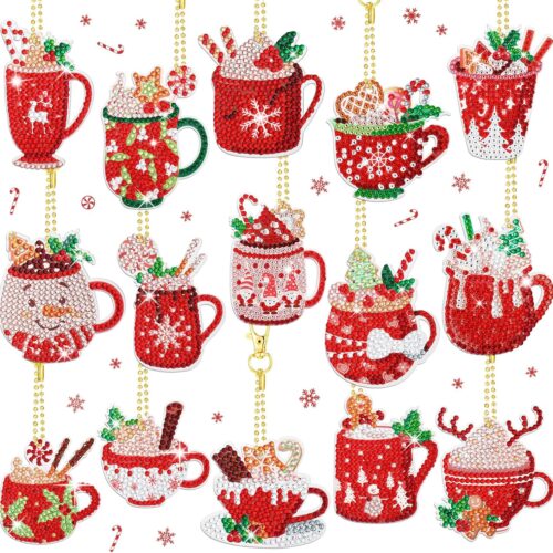 91UDdTWj9RL._AC_SL1500_ 15 Pieces Christmas Diamond Painting Keychain