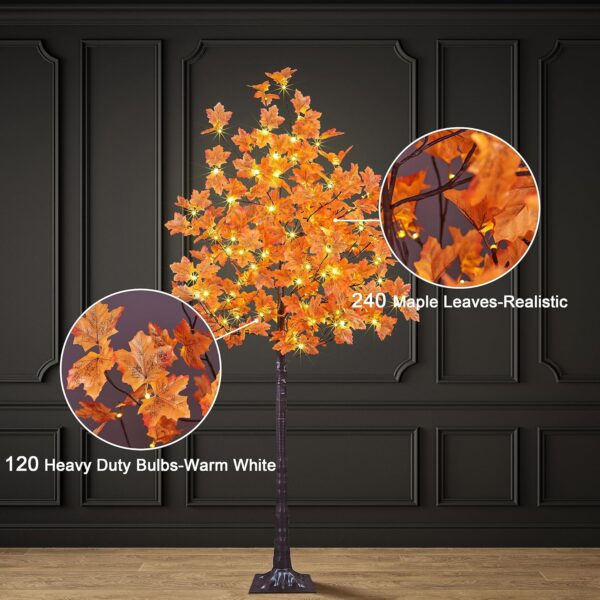 6FT 120LED Artificial Lighted Maple Tree Warm White 3