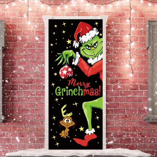 Grinch Door Cover Decorations for Christmas 2