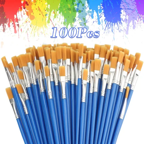 100Pcs Artist Paint Brushes Set Art Acrylic Oil