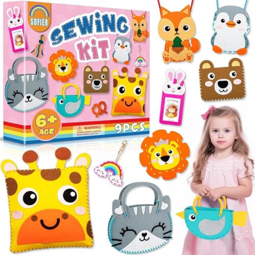 1 Beginner Sewing Kit for Kids 9 Pack Cute Felt DIY
