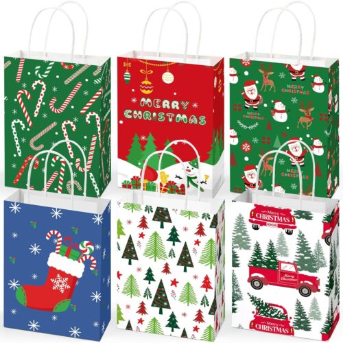 1 Christmas Gift Bags - 12 Pack Christmas Bags for Gifts