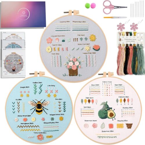 1 Embroidery Kit for Beginners Adults Cross Stitch Starter Kit