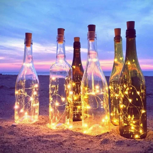 1 4Pcs Wine Bottle Cork Fairy String Light 2M 20 LED Lights Battery Operated Party