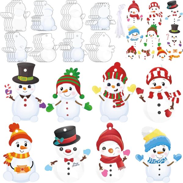 48 Pieces Christmas Snowman Craft Kit for Kids Christmas Arts and Crafts 1