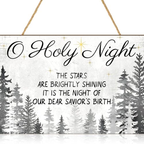1 Holy Night Christmas Nativity Scene Wood Wall Door Hanger Sign