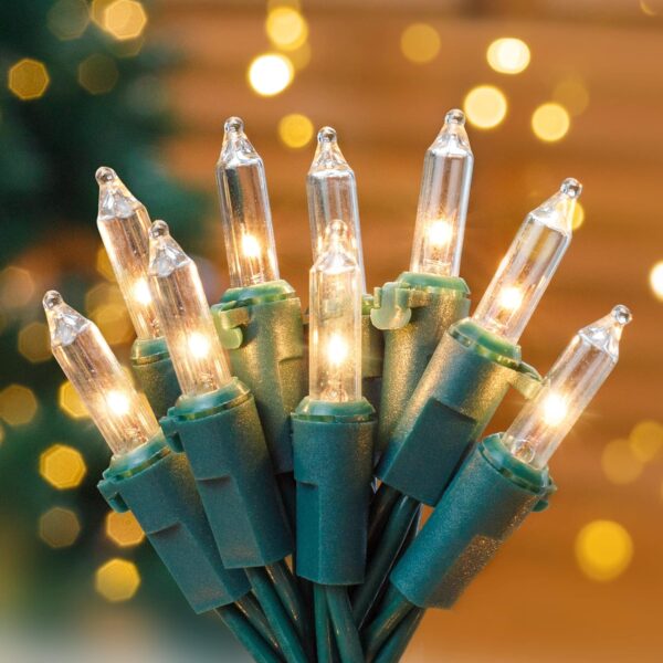 Clear Christmas Lights Set 2PACK 50Count 13Feet Incandescent Bulb Mini String Lights 1