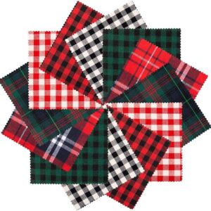 6 Styles Xmas Quilting Fabric Squares for Sewing Patchwork DIY Homemade Crafts