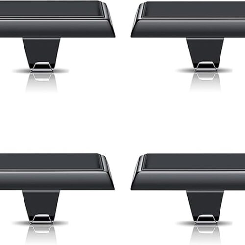 1 Set of 4 Christmas Stoking Holder Black Weighted Flat Stocking Holders Hangers