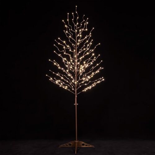 6ft Star Light Tree with 256 Warm White LEDs for Holiday Decor