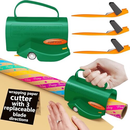 Wrapping Paper Roll Cutter Tool with 3 pcs Replaceable Blade Kit