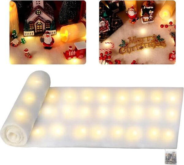 1 Set LED Christmas Fake Snow Blanket Roll with Lights 1