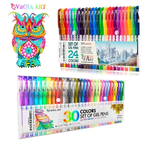 Gel Pens Sets 54 Colors, 24 Pens Set and 30 Pens Set Adult Coloring Books