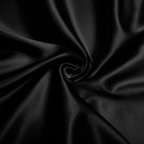Charmeuse Satin Fabric by The Yard, 60 Inch Wide Black Satin Fabric Shiny & Soft Cloth Fabric