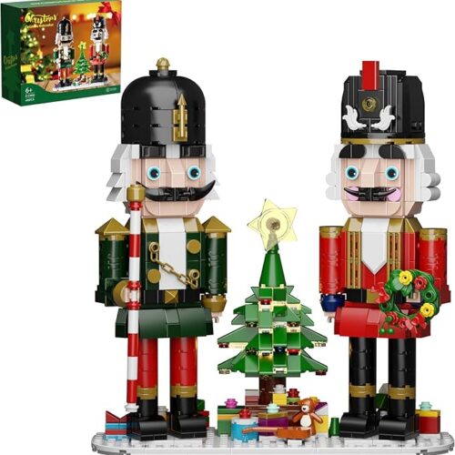 1 Christmas Nutcracker Building Kit with LED Light, Xmas Decorative Nutcracker Building Sets