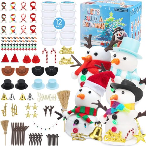 1 Snowman Clay Crafts 12 Pack Build a Snowman Christmas DIY Kit