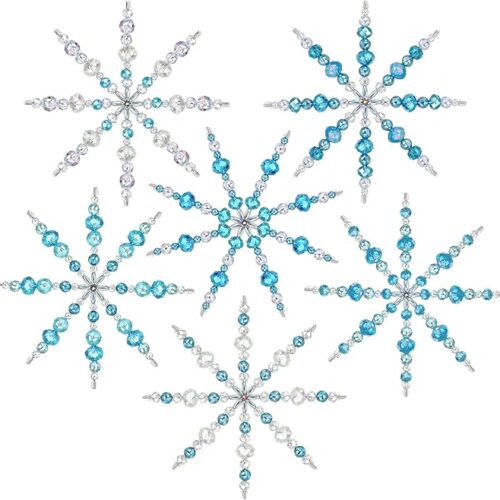 1 6 Pack Beaded Snowflake Ornament Kit for DIY Making Christmas Tree Ornaments