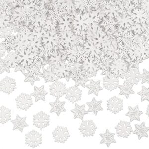300pcs Wooden Snowflake White Snowflake Ornaments