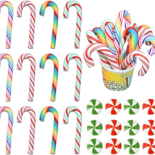 60 Pcs Fake Christmas Candy Charms for Christmas Crafts Making