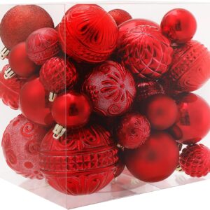 Red Christmas Ball Ornaments Christmas Tree Decorations 36pcs
