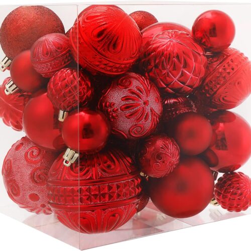 1 Red Christmas Ball Ornaments Christmas Tree Decorations 36pcs