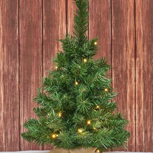 1 Lighted Artificial Green Mini Xmas Pine Trees Decorations Tabletop Centerpiece