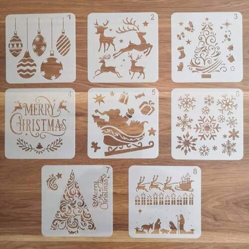 1 Pcs Christmas Stencils Template - Reusable Plastic Craft Stencils