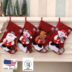 5PCS Christmas Stocking Santa Candy Gift Sock Tree Hanging Ornaments mix&match