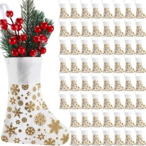 60 Pcs Mini Christmas Stockings Bulk Snowflake Stockings